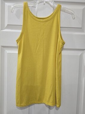 Loft Bright Yellow Ribbed Tank Top Size L